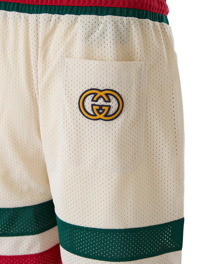 Gucci Cream Polyester Logo Shorts for Men - Luxury Comfort