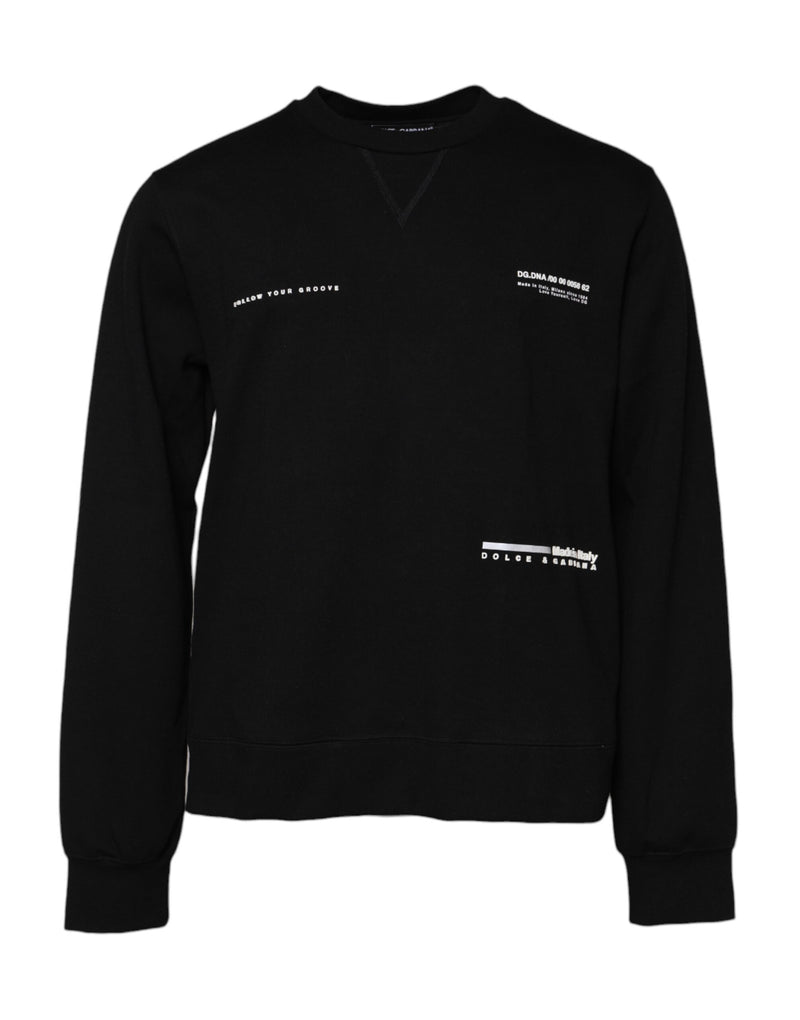 Pull en coton noir à logo en tricot de Dolce &amp; Gabbana