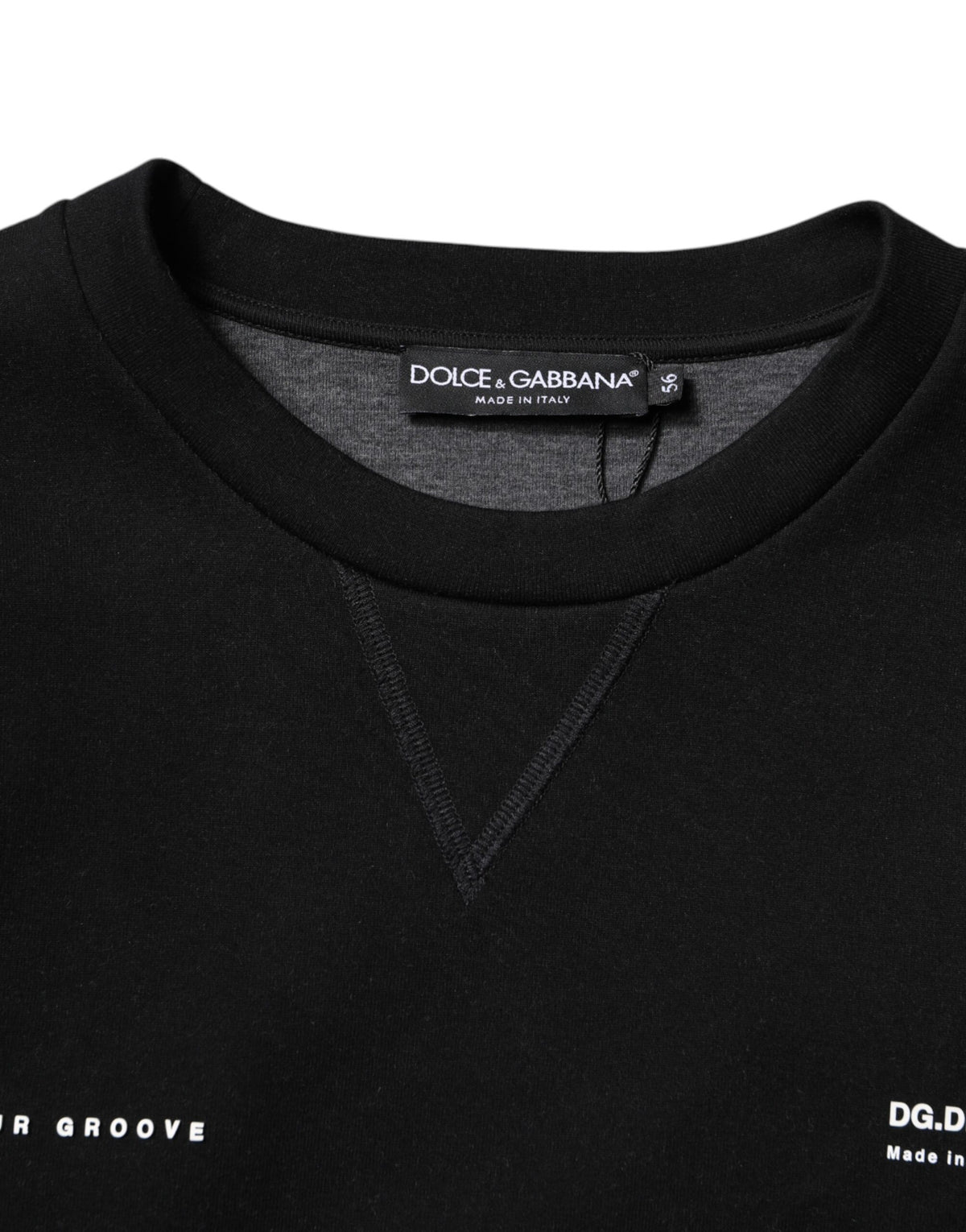 Pull en coton noir à logo en tricot de Dolce &amp; Gabbana