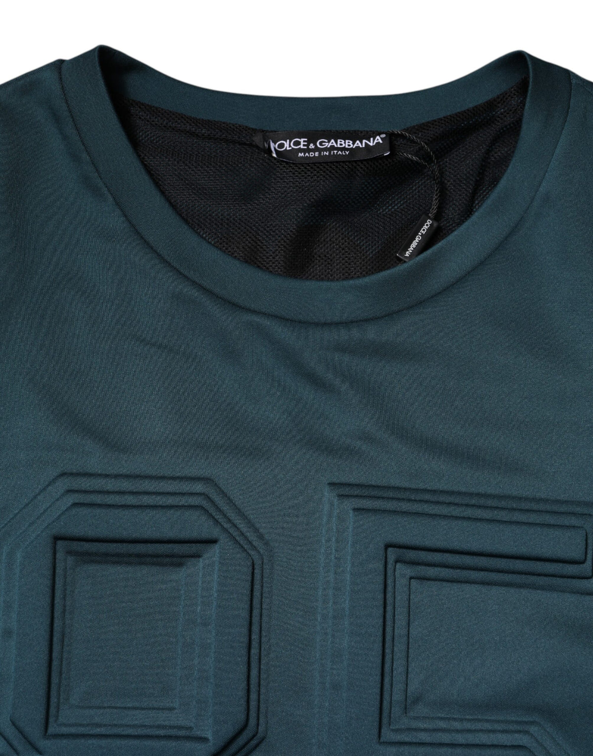 Pull en jersey à logo embossé vert foncé de Dolce &amp; Gabbana