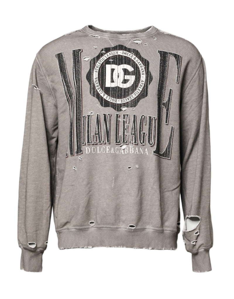 Dolce &amp; Gabbana grijze crewneck trui met logo-print
