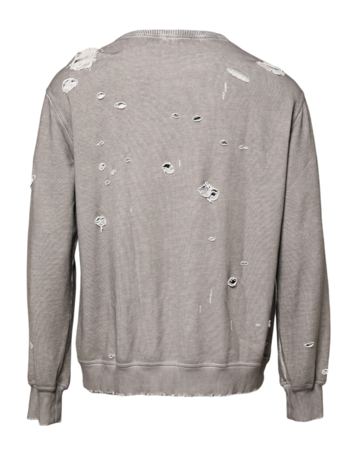 Pull en jersey à col rond gris avec imprimé du logo Dolce &amp; Gabbana