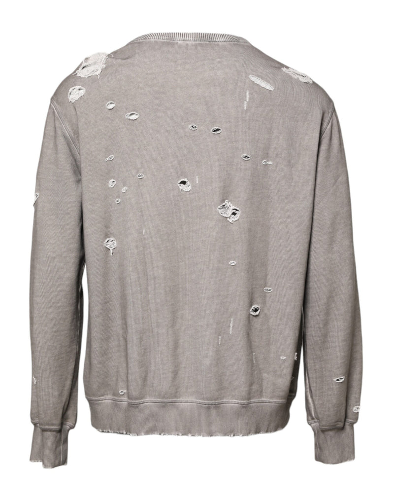 Dolce &amp; Gabbana grijze crewneck trui met logo-print