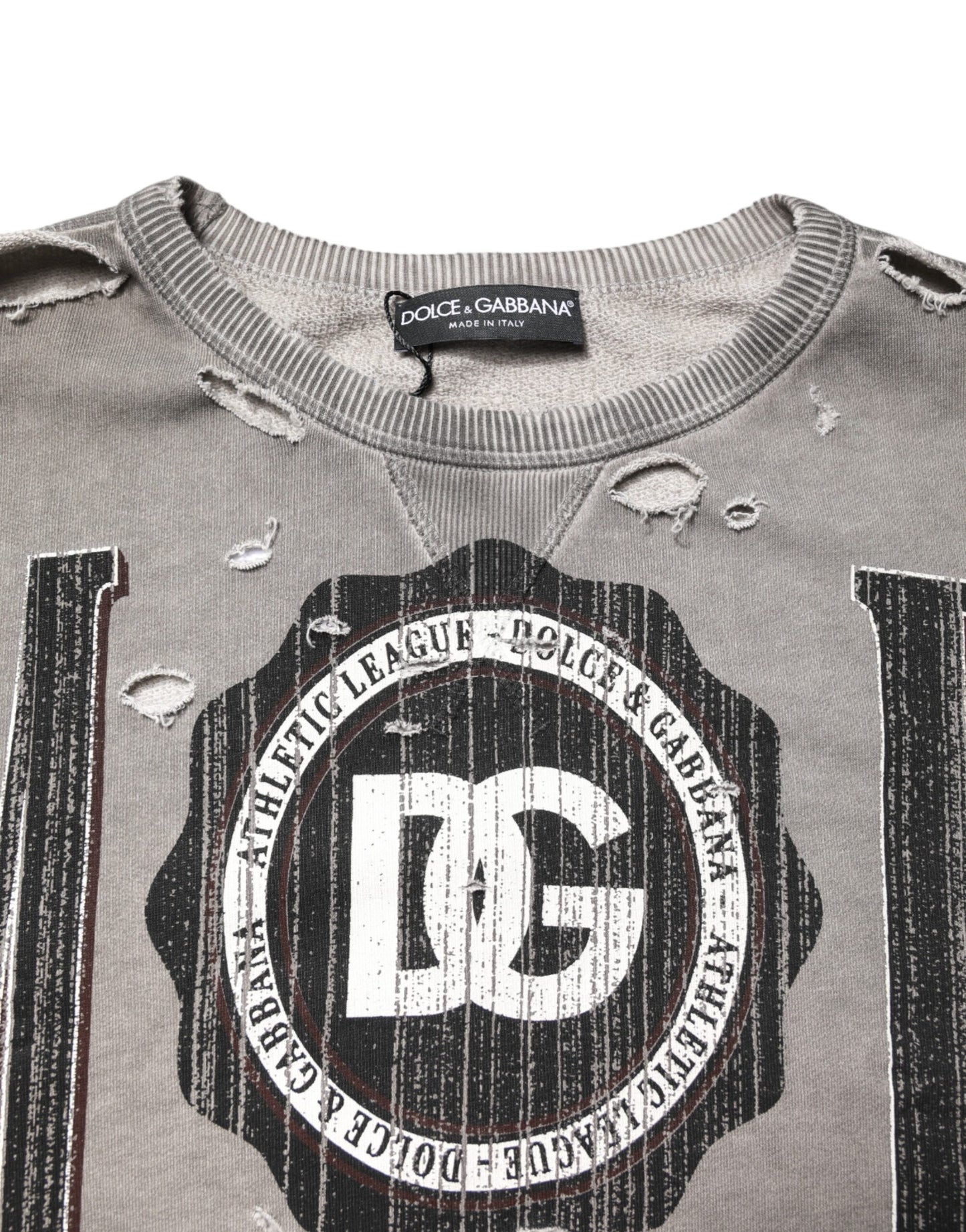 Dolce & Gabbana grijze crewneck trui met logo-print