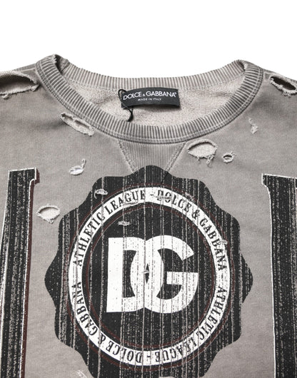 Dolce & Gabbana grijze crewneck trui met logo-print
