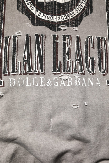 Dolce & Gabbana grijze crewneck trui met logo-print