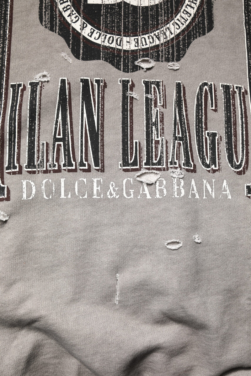 Dolce &amp; Gabbana grijze crewneck trui met logo-print