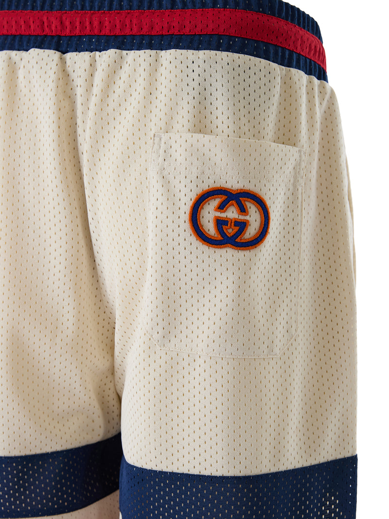 Gucci Cream Polyester Logo Shorts for Men - Luxury Comfort