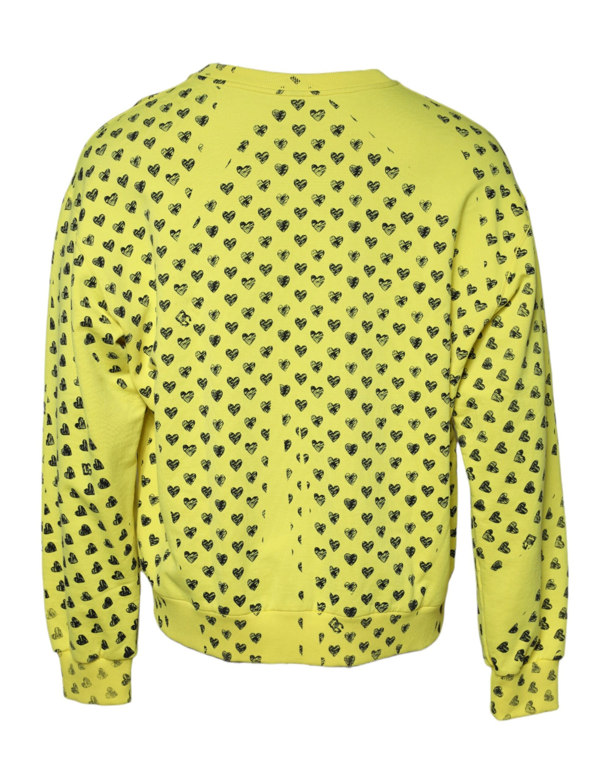 Pull en jersey à col rond avec motif cœur jaune de Dolce &amp; Gabbana pour homme