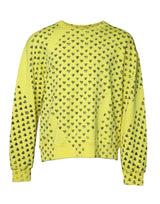 Pull en jersey à col rond avec motif cœur jaune de Dolce &amp; Gabbana pour homme