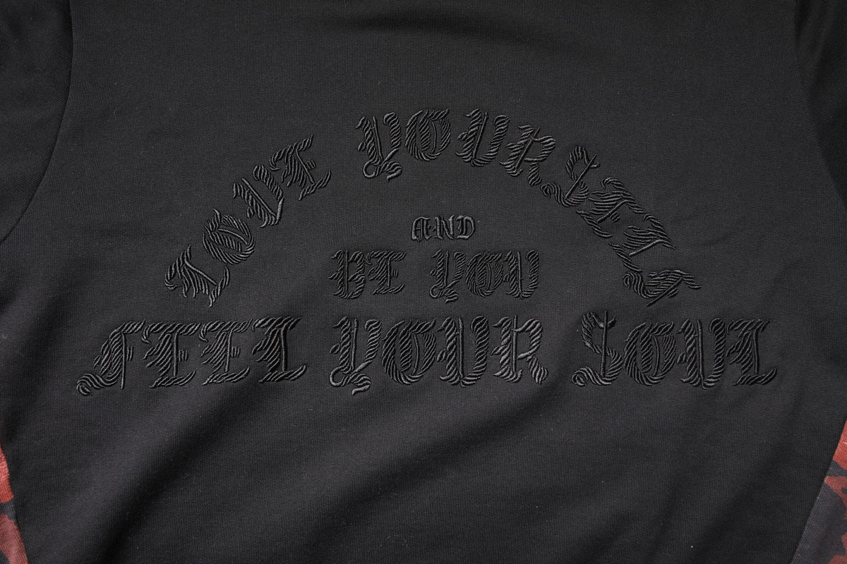 Pull en jersey à col rond noir brodé de Dolce &amp; Gabbana