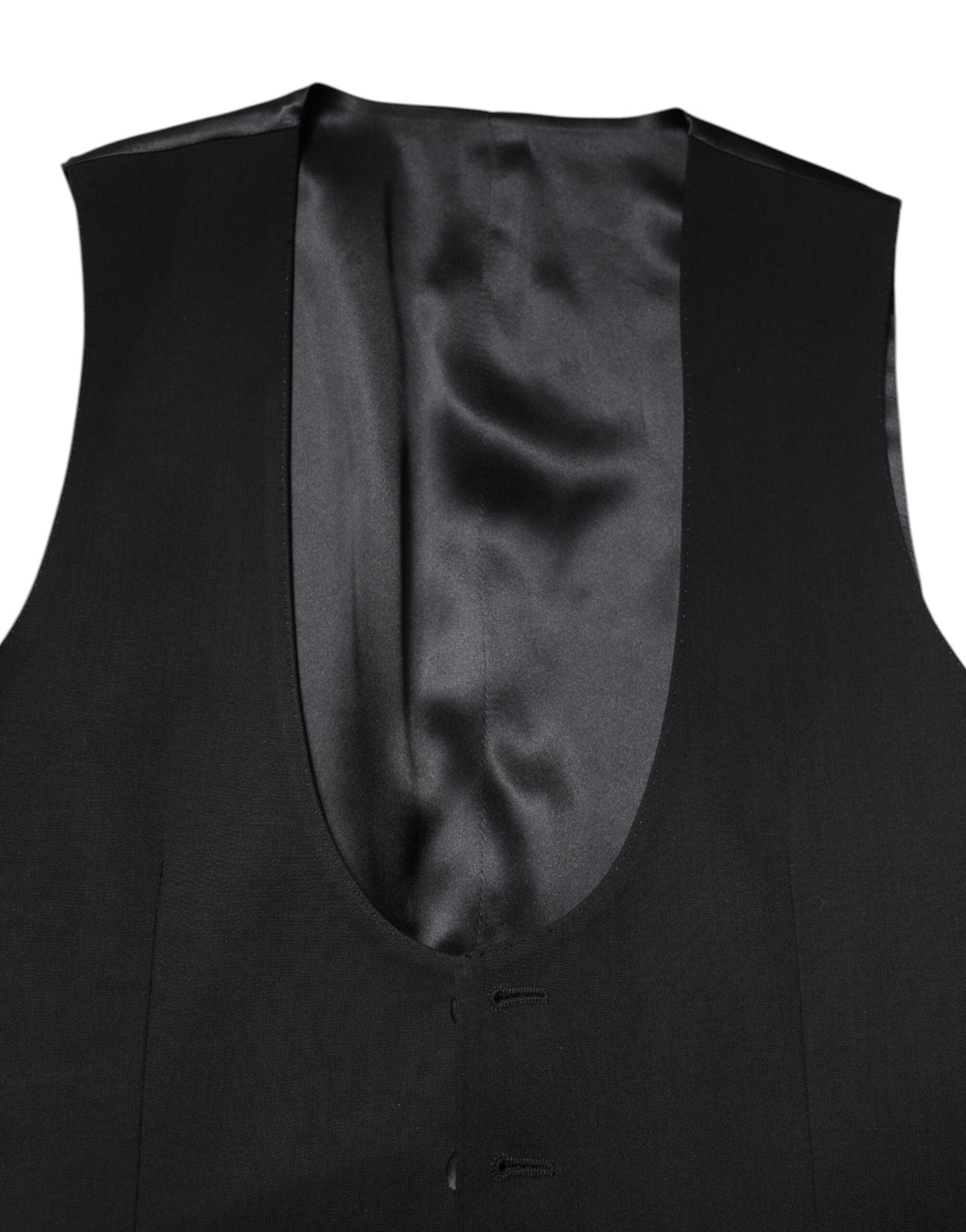 Dolce & Gabbana Black Wool Waistcoat - Elegant Formal Vest