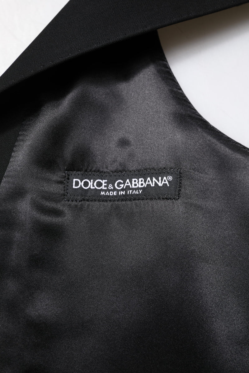 Dolce & Gabbana Black Wool Waistcoat - Elegant Formal Vest