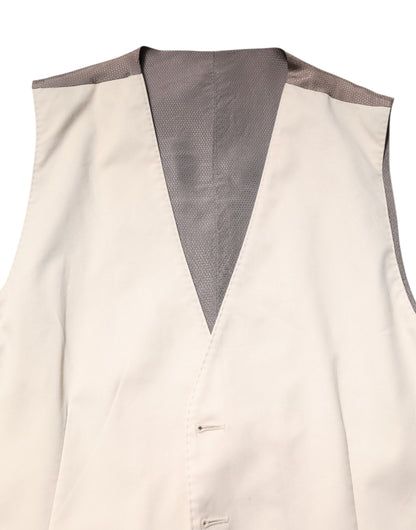 Gilet sans manches beige gris pour homme, Dolce & Gabbana, pour tenue formelle.