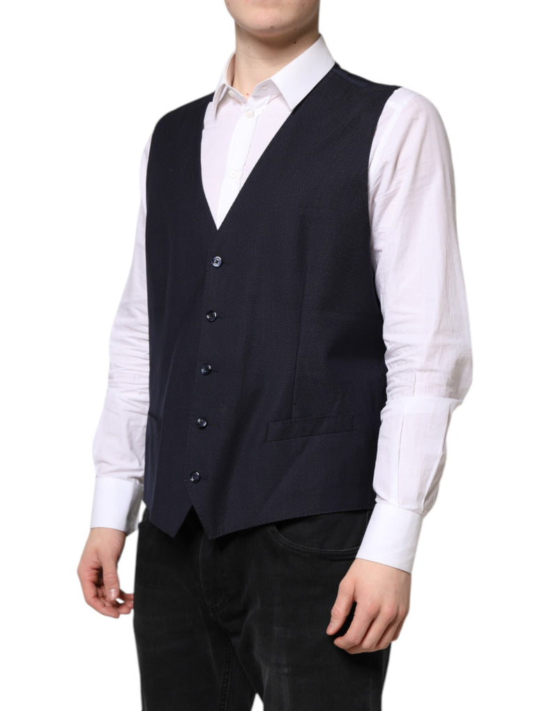Dolce & Gabbana Black Wool Waistcoat - Elegant Formal Vest