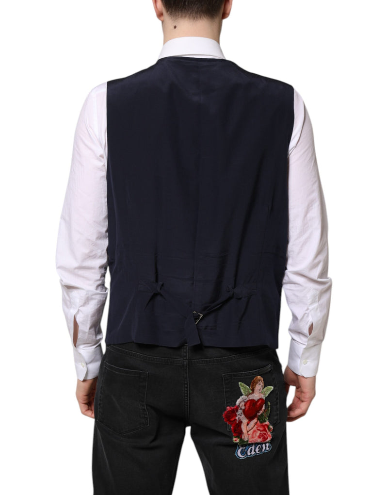 Dolce & Gabbana Black Wool Waistcoat - Elegant Formal Vest