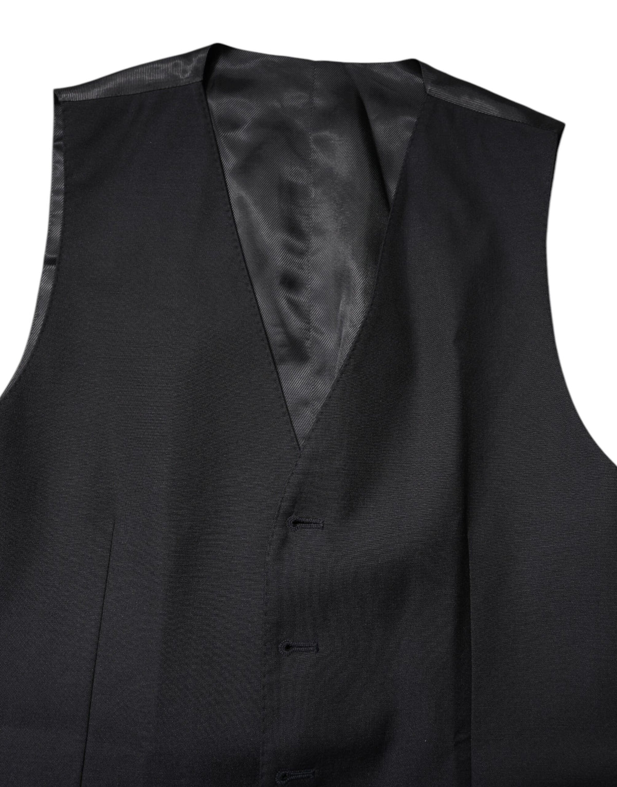 Dolce & Gabbana Black Wool Waistcoat - Elegant Formal Vest
