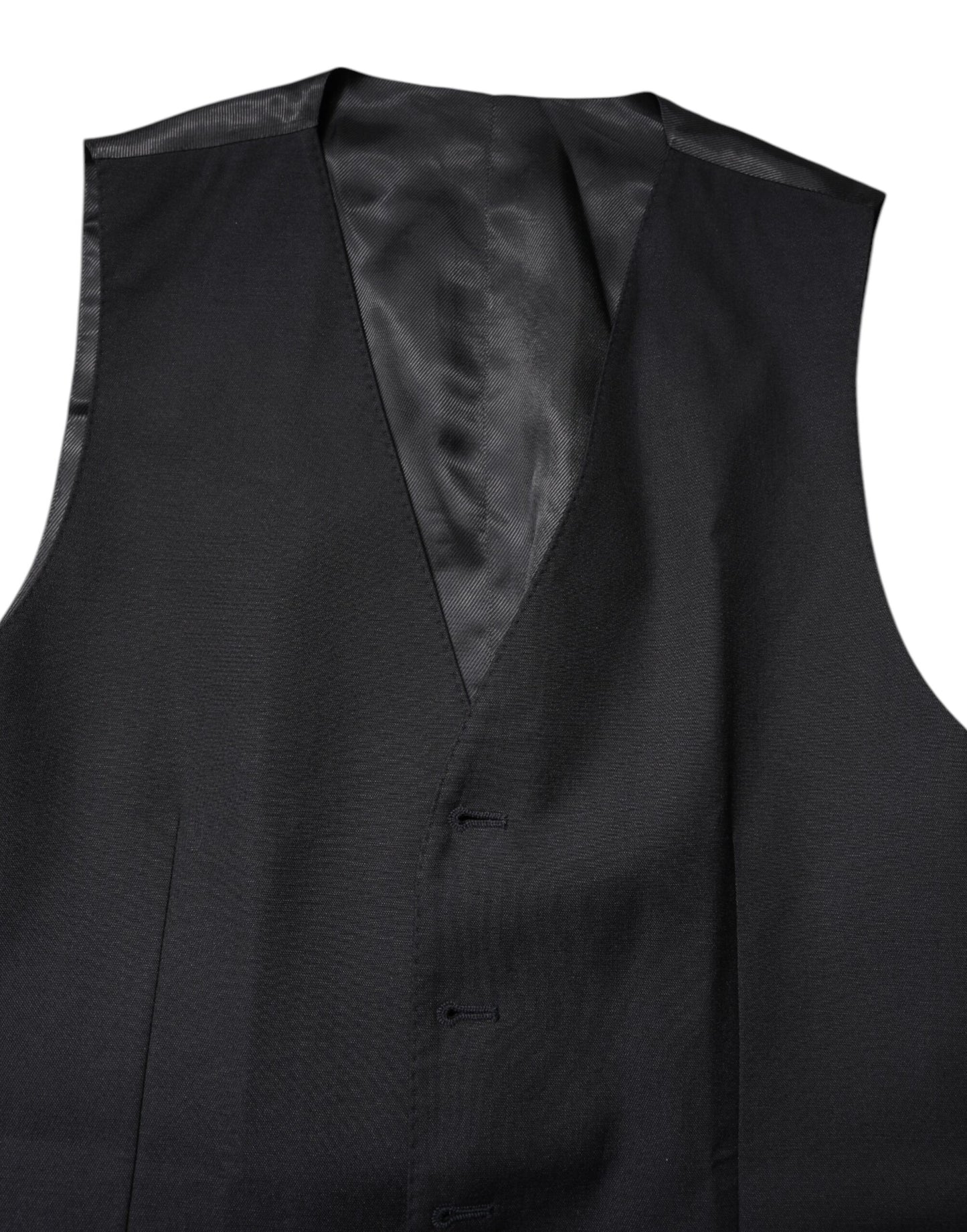 Gilet-robe noir en laine de Dolce & Gabbana, gilet formel.
