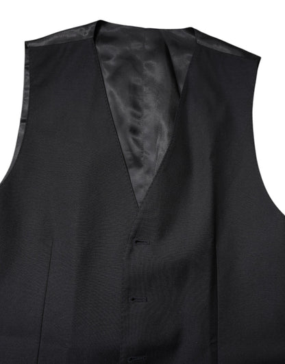 Gilet-robe noir en laine de Dolce & Gabbana, gilet formel.