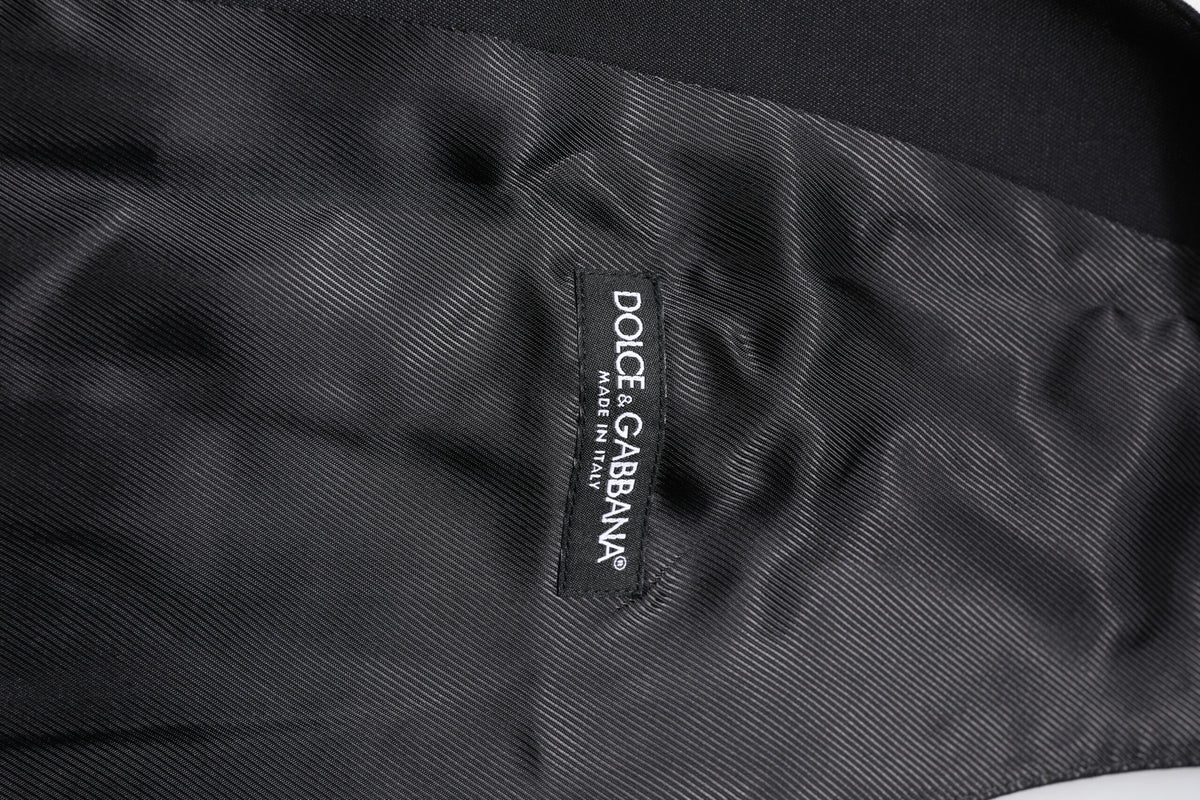 Dolce & Gabbana Black Wool Waistcoat - Elegant Formal Vest