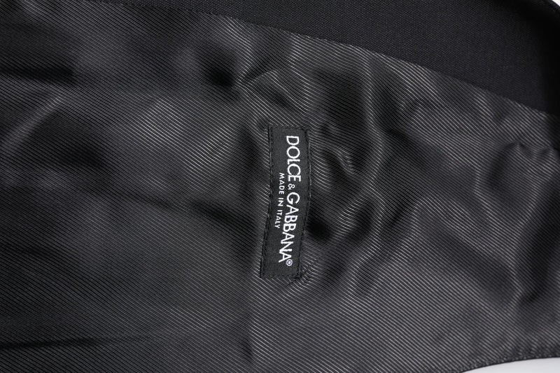 Dolce & Gabbana Black Wool Waistcoat - Elegant Formal Vest