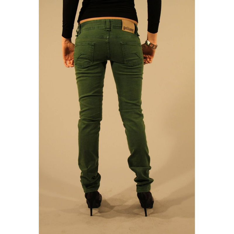 Jean Femme John Galliano Vert en Coton - Élégant et Confortable