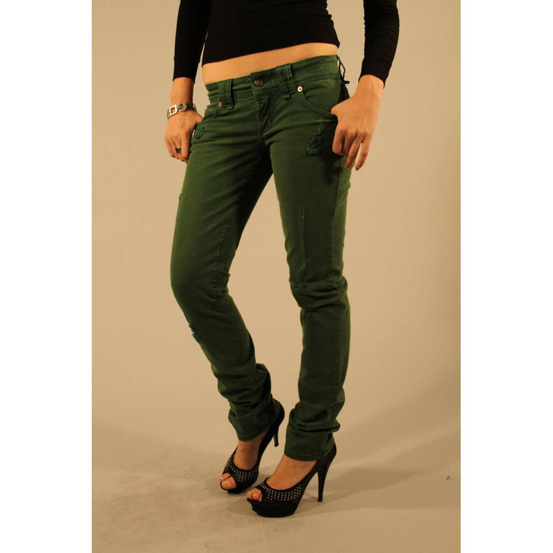 Jean Femme John Galliano Vert en Coton - Élégant et Confortable