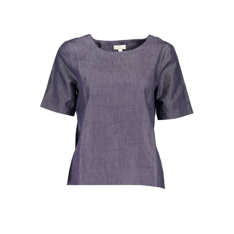 Gant Blue Cotton Women T-Shirt - Chic Short Sleeve Style