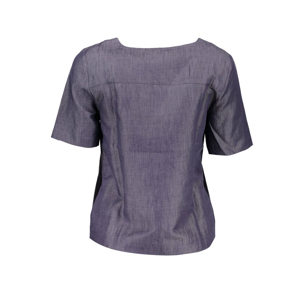 Gant T-Shirt Femme Bleu en Coton - Style Chic à Manches Courtes