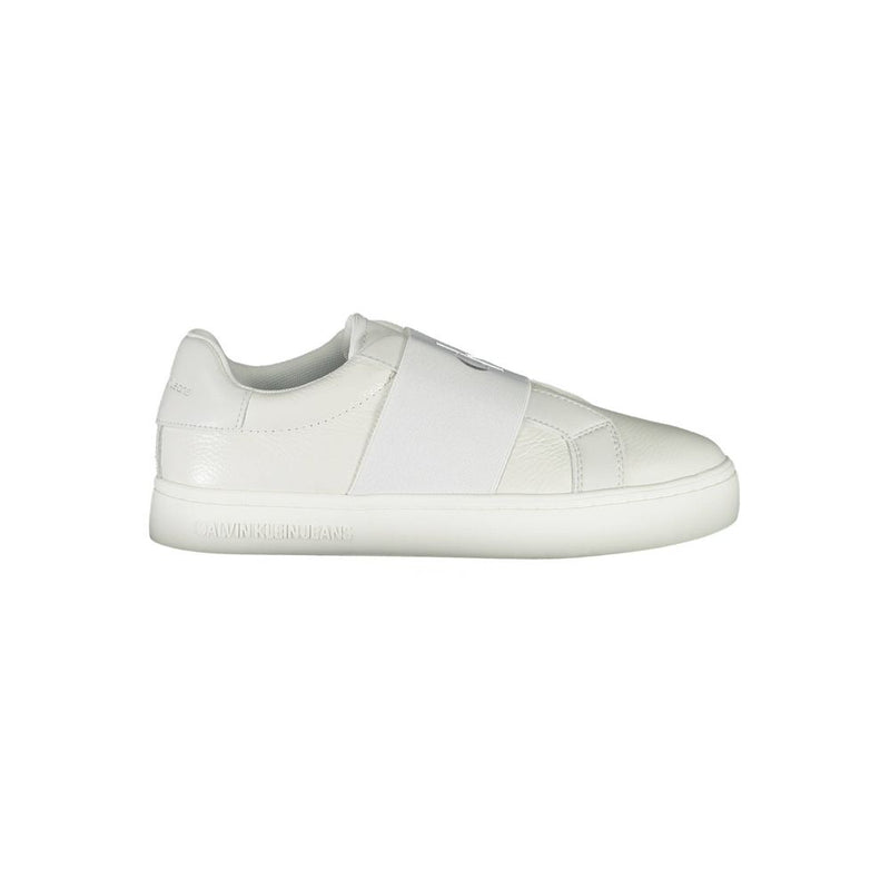 Calvin Klein White Leather Women Sneaker - Stylish & Comfortable