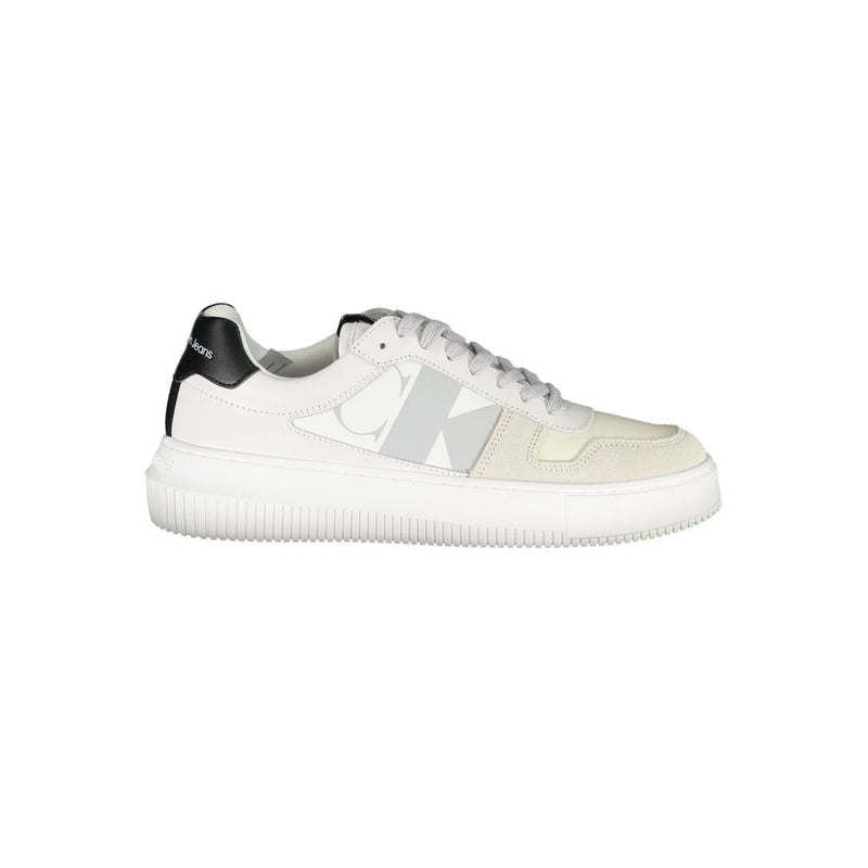 Calvin Klein White Polyester Sneaker - Stylish & Comfortable Athletic Footwear
