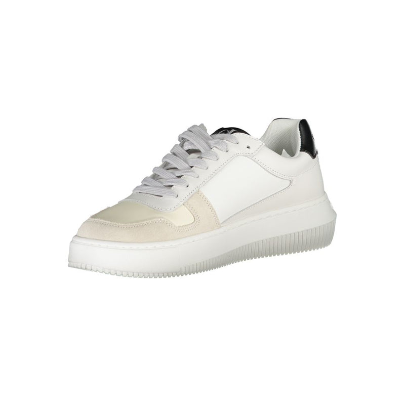Calvin Klein White Polyester Sneaker - Stylish & Comfortable Athletic Footwear