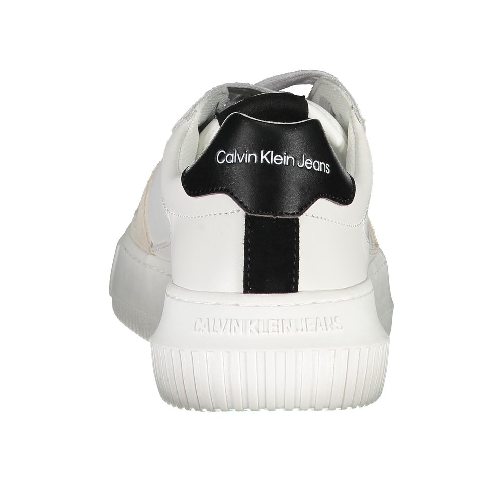 Calvin Klein White Polyester Sneaker - All-Day Comfort and Style