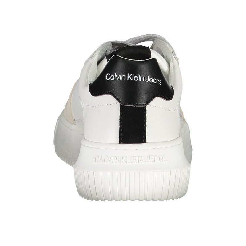 Calvin Klein White Polyester Sneaker - Stylish & Comfortable Athletic Footwear