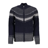 Gant Cardigan Élégant à Manches Longues et Fermeture Éclair en Bleu