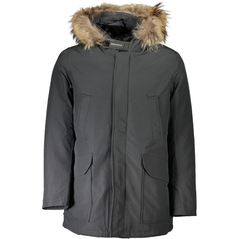 Woolrich grijze katoenen herenjas