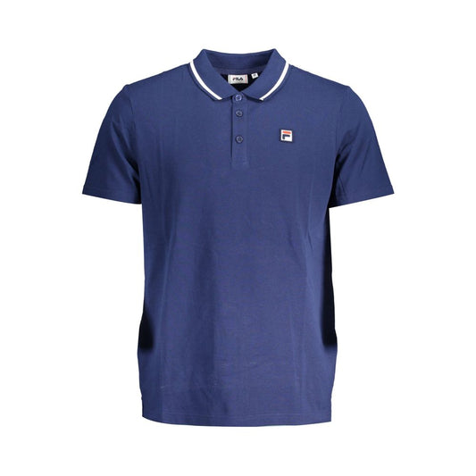 Fila Classic Blauwe Katoenen Polo met Contrast Details
