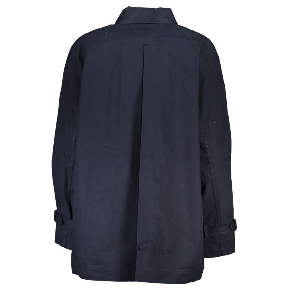Tommy Hilfiger Manteau Trench Longue Manche en Coton Bleu