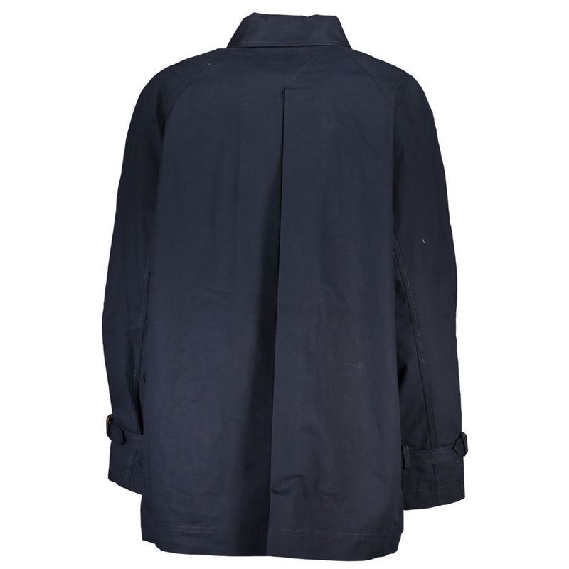 Tommy Hilfiger Blue Cotton Long Sleeve Trench Coat