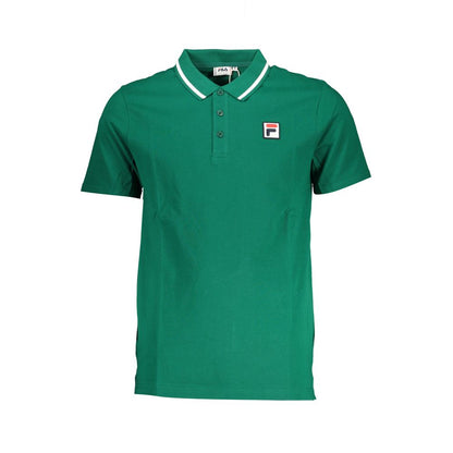 Fila Classic groene katoenen polo met contrasterende details