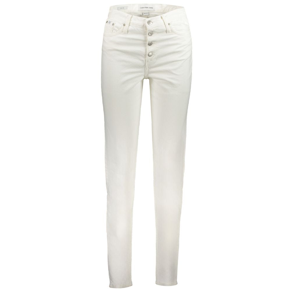 Calvin Klein White Cotton Women Jeans - Sustainable Mom Fit