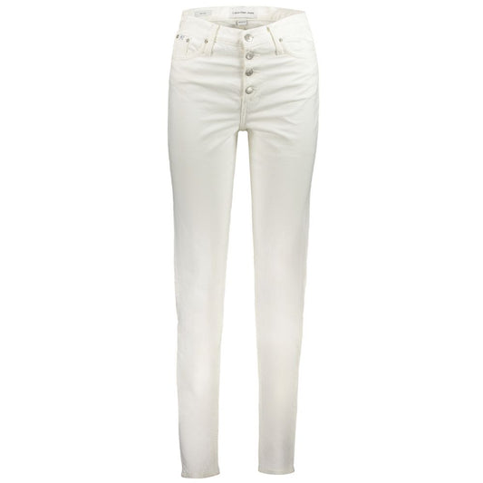 Calvin Klein White Cotton Women Jeans - Sustainable Mom Fit