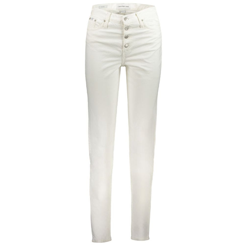 Calvin Klein White Cotton Women Jeans - Sustainable Mom Fit