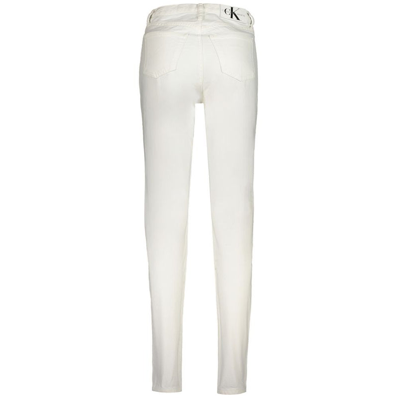 Calvin Klein White Cotton Women Jeans - Sustainable Mom Fit