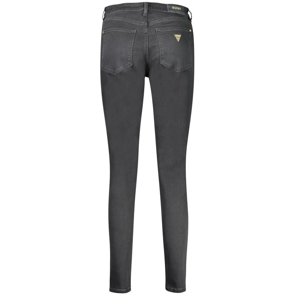 Guess Jeans Black Cotton Women Skinny Mid Jeans