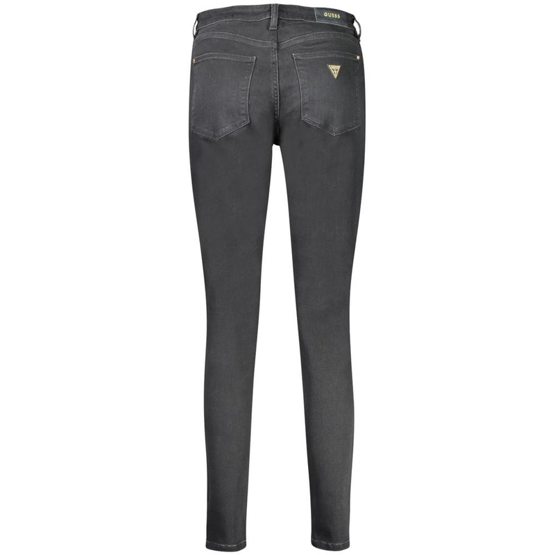Guess Jeans Black Cotton Women Skinny Mid Jeans