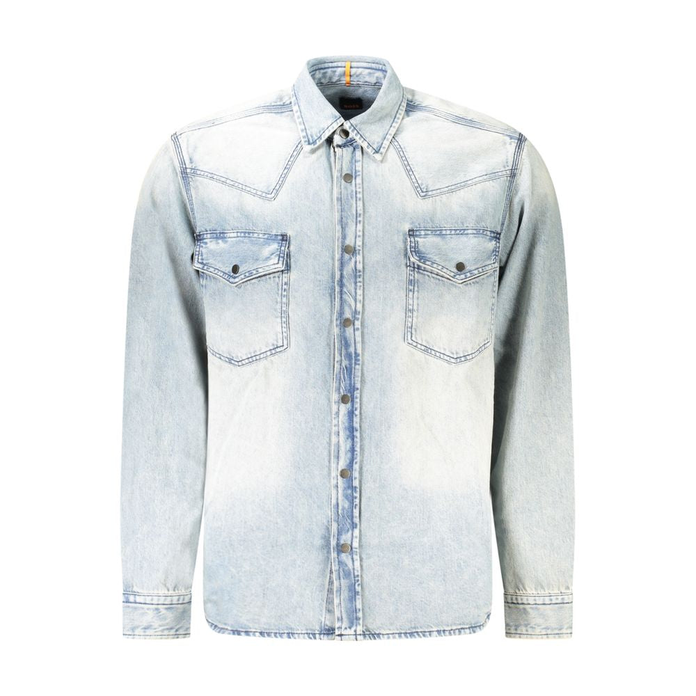 Chemise en coton bleu Hugo Boss