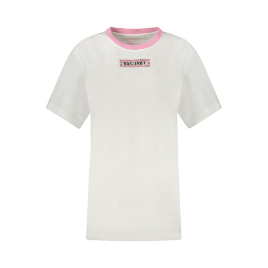 Guess Jeans T-Shirt Femme Blanc en Coton - Éco-Responsable et Tendance