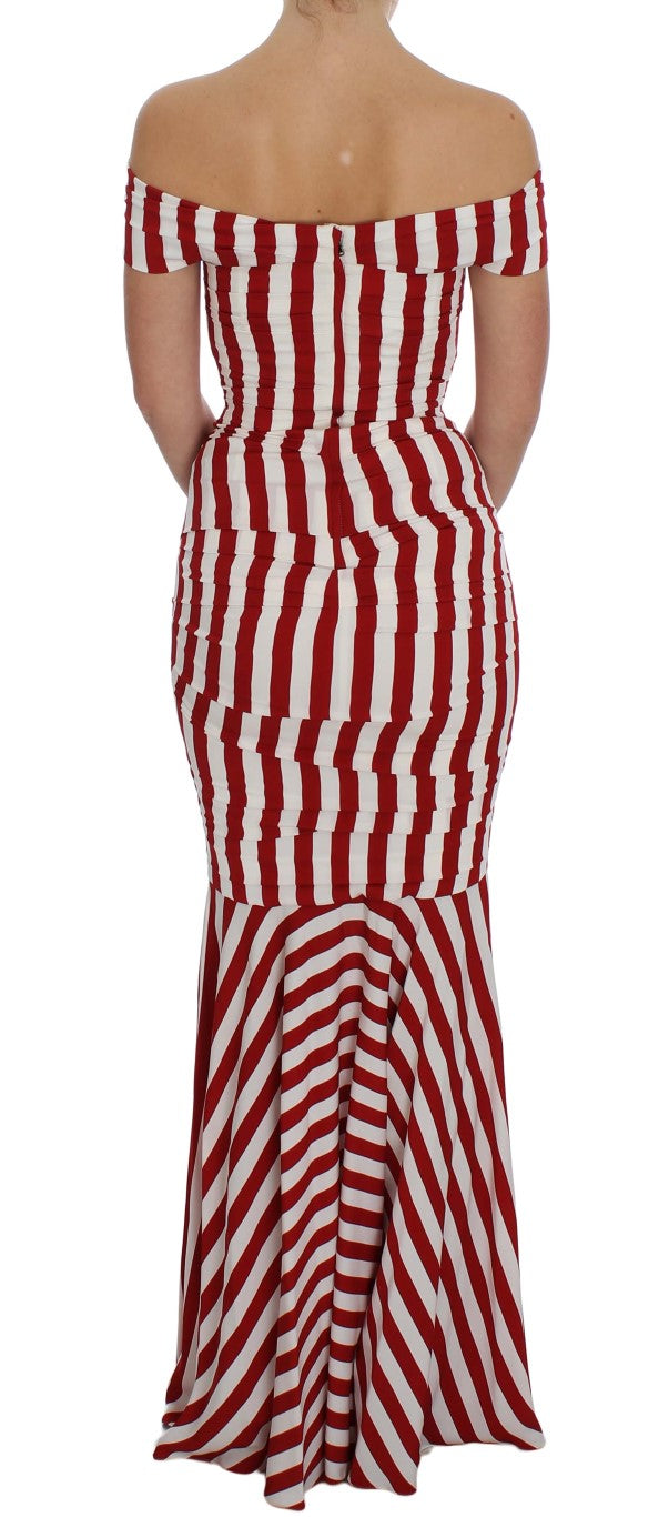 Robe en soie extensible rouge et blanche de Dolce &amp; Gabbana