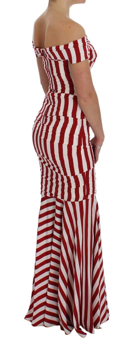 Robe en soie extensible rouge et blanche de Dolce &amp; Gabbana
